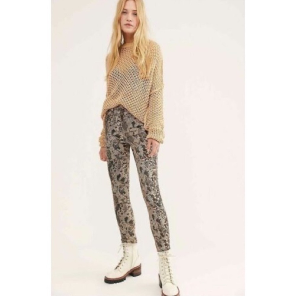 Free People Two Faced snakeskin pants  NWT